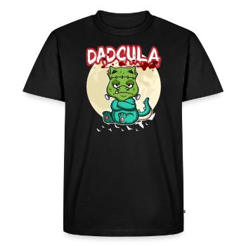 Dadcula Dracula Vampire Dad Funny Halloween Party - Men's Premium Organic T-Shirt - black - Front - Nico (187cm)
