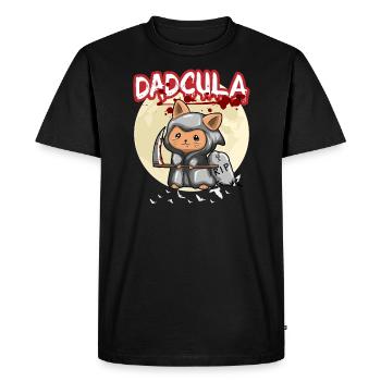 Dadcula Dracula Vampire Dad Funny Halloween Party - Men's Premium Organic T-Shirt - black - Front - Nico (187cm)