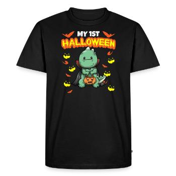 Mon premier anniversaire d’Halloween Scary Hallow’s Eve - T-shirt Premium bio Homme - noir - Devant - Nico (187cm)