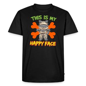 C’est mon visage heureux drôle de monstre d’Halloween - T-shirt Premium bio Homme - noir - Devant - Nico (187cm)