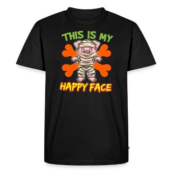 C’est mon visage heureux drôle de monstre d’Halloween - T-shirt Premium bio Homme - noir - Devant - Nico (187cm)