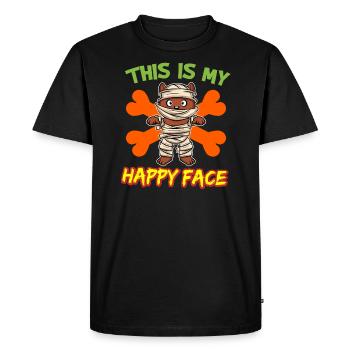 C’est mon visage heureux drôle de monstre d’Halloween - T-shirt Premium bio Homme - noir - Devant - Nico (187cm)