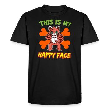 C’est mon visage heureux drôle de monstre d’Halloween - T-shirt Premium bio Homme - noir - Devant - Nico (187cm)