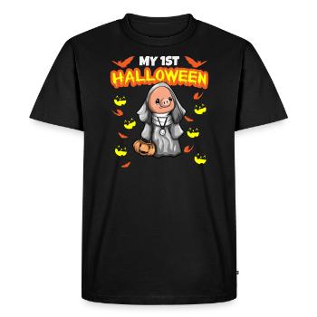 Mon premier anniversaire d’Halloween Scary Hallow’s Eve - T-shirt Premium bio Homme - noir - Devant - Nico (187cm)