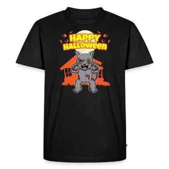 Happy Halloween Scary Funny Hallow's Eve Costume - Men's Premium Organic T-Shirt - black - Front - Nico (187cm)