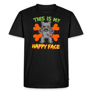 C’est mon visage heureux drôle de monstre d’Halloween - T-shirt Premium bio Homme - noir - Devant - Nico (187cm)