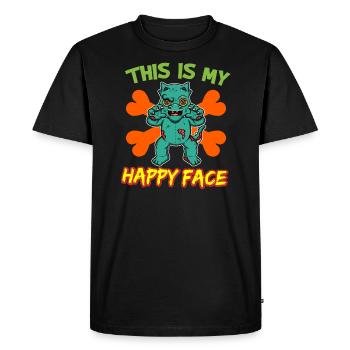 C’est mon visage heureux drôle de monstre d’Halloween - T-shirt Premium bio Homme - noir - Devant - Nico (187cm)