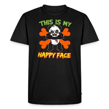 C’est mon visage heureux drôle de monstre d’Halloween - T-shirt Premium bio Homme - noir - Devant - Nico (187cm)