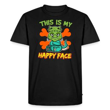 C’est mon visage heureux drôle de monstre d’Halloween - T-shirt Premium bio Homme - noir - Devant - Nico (187cm)