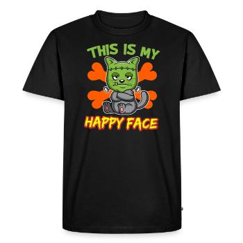 C’est mon visage heureux drôle de monstre d’Halloween - T-shirt Premium bio Homme - noir - Devant - Nico (187cm)