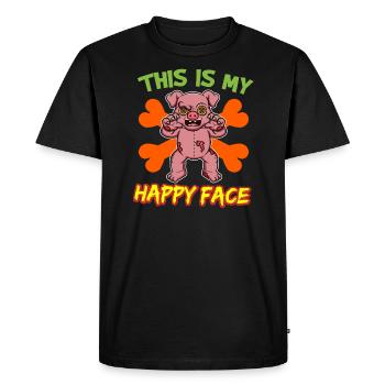 C’est mon visage heureux drôle de monstre d’Halloween - T-shirt Premium bio Homme - noir - Devant - Nico (187cm)