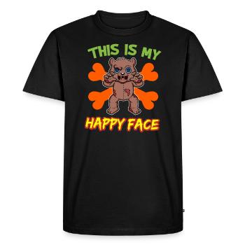 C’est mon visage heureux drôle de monstre d’Halloween - T-shirt Premium bio Homme - noir - Devant - Nico (187cm)