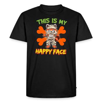 C’est mon visage heureux drôle de monstre d’Halloween - T-shirt Premium bio Homme - noir - Devant - Nico (187cm)