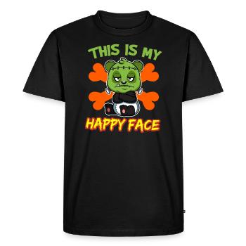 C’est mon visage heureux drôle de monstre d’Halloween - T-shirt Premium bio Homme - noir - Devant - Nico (187cm)