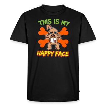 C’est mon visage heureux drôle de monstre d’Halloween - T-shirt Premium bio Homme - noir - Devant - Nico (187cm)