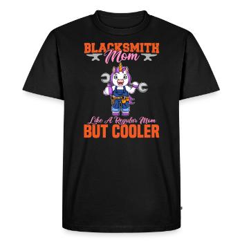 La mère forgeron aime une maman régulière mais plus cool - T-shirt Premium bio Homme - noir - Devant - Nico (187cm)