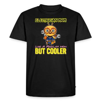 Electrician Mom Like A Regualr Mom But Cooler - Men's Premium Organic T-Shirt - black - Front - Nico (187cm)