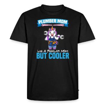 Plumber Mom Like A Regualr Mom But Cooler - Men's Premium Organic T-Shirt - black - Front - Nico (187cm)