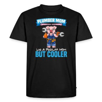 Plumber Mom Like A Regualr Mom But Cooler - Men's Premium Organic T-Shirt - black - Front - Nico (187cm)
