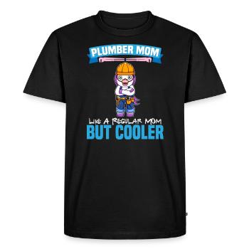 Plumber Mom Like A Regualr Mom But Cooler - Men's Premium Organic T-Shirt - black - Front - Nico (187cm)