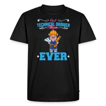 Meilleur dessinateur technique Maman Jamais drôle Archtect Cadeau - T-shirt Premium bio Homme - noir - Devant - Nico (187cm)