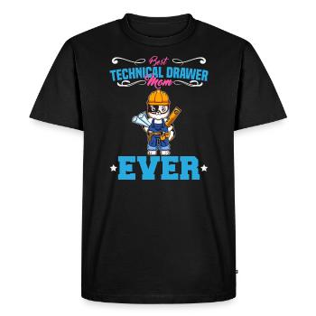 Meilleur dessinateur technique Maman Jamais drôle Archtect Cadeau - T-shirt Premium bio Homme - noir - Devant - Nico (187cm)