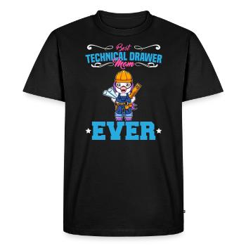 Meilleur dessinateur technique Maman Jamais drôle Archtect Cadeau - T-shirt Premium bio Homme - noir - Devant - Nico (187cm)