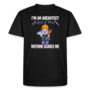 Je suis architecte et maman rien ne me fait peur - T-shirt Premium bio Homme - noir - Devant - Nico (187cm)