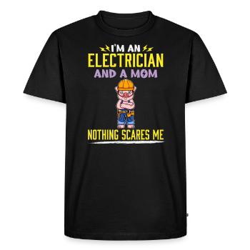 I'm An Electrician And A Mom Nothing Scares Me - Men's Premium Organic T-Shirt - black - Front - Nico (187cm)