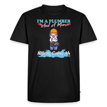 I'm A Plumber And A Mom Nothing Scares Me - Men's Premium Organic T-Shirt - black - Front - Nico (187cm)