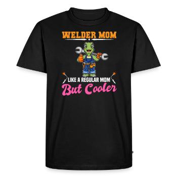 Welder Mom Like A Regualr Mom But Cooler - Men's Premium Organic T-Shirt - black - Front - Nico (187cm)