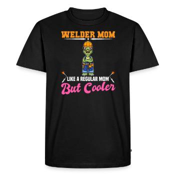 Welder Mom Like A Regualr Mom But Cooler - Men's Premium Organic T-Shirt - black - Front - Nico (187cm)