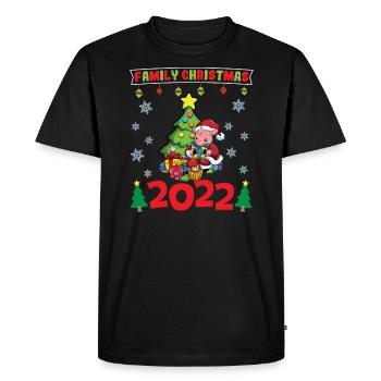 Family Christmas 2022 Funny Matching Xmas Lover - Men's Premium Organic T-Shirt - black - Front - Nico (187cm)