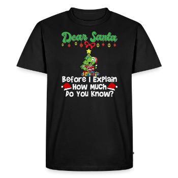 Cher Père Noël avant que j’explique combien savez-vous - T-shirt Premium bio Homme - noir - Devant - Nico (187cm)