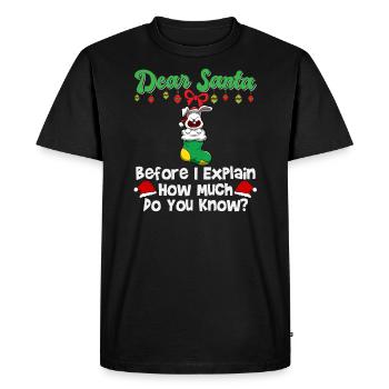 Cher Père Noël avant que j’explique combien savez-vous - T-shirt Premium bio Homme - noir - Devant - Nico (187cm)