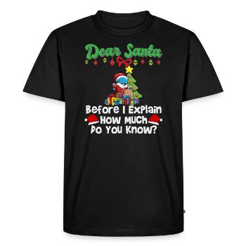 Cher Père Noël avant que j’explique combien savez-vous - T-shirt Premium bio Homme - noir - Devant - Nico (187cm)
