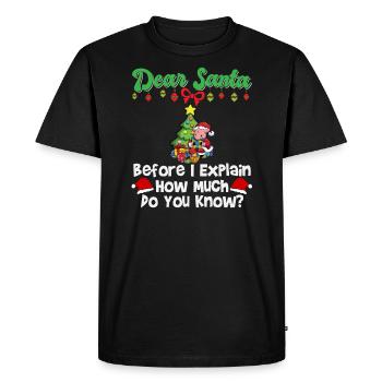 Cher Père Noël avant que j’explique combien savez-vous - T-shirt Premium bio Homme - noir - Devant - Nico (187cm)