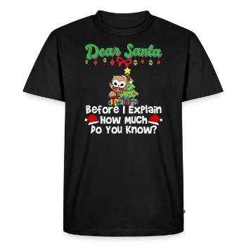 Cher Père Noël avant que j’explique combien savez-vous - T-shirt Premium bio Homme - noir - Devant - Nico (187cm)