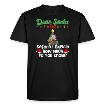 Cher Père Noël avant que j’explique combien savez-vous - T-shirt Premium bio Homme - noir - Devant - Nico (187cm)