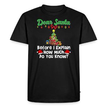 Cher Père Noël avant que j’explique combien savez-vous - T-shirt Premium bio Homme - noir - Devant - Nico (187cm)