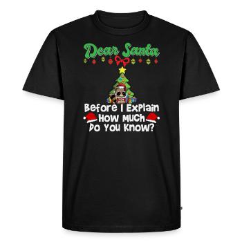 Cher Père Noël avant que j’explique combien savez-vous - T-shirt Premium bio Homme - noir - Devant - Nico (187cm)