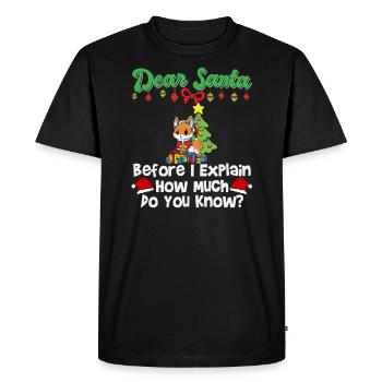 Cher Père Noël avant que j’explique combien savez-vous - T-shirt Premium bio Homme - noir - Devant - Nico (187cm)