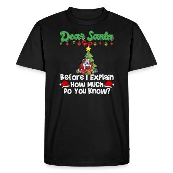 Cher Père Noël avant que j’explique combien savez-vous - T-shirt Premium bio Homme - noir - Devant - Nico (187cm)