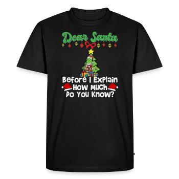 Cher Père Noël avant que j’explique combien savez-vous - T-shirt Premium bio Homme - noir - Devant - Nico (187cm)