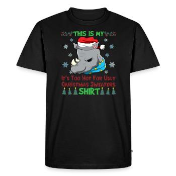 This Is My It's Too Hot For Ugly Christmas Sweater - Men's Premium Organic T-Shirt - black - Front - Nico (187cm)