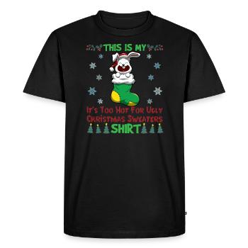 This Is My It's Too Hot For Ugly Christmas Sweater - Men's Premium Organic T-Shirt - black - Front - Nico (187cm)