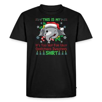 This Is My It's Too Hot For Ugly Christmas Sweater - Men's Premium Organic T-Shirt - black - Front - Nico (187cm)