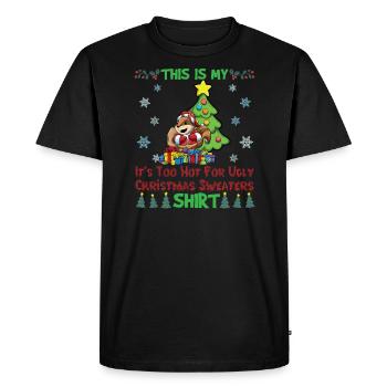 This Is My It's Too Hot For Ugly Christmas Sweater - Men's Premium Organic T-Shirt - black - Front - Nico (187cm)