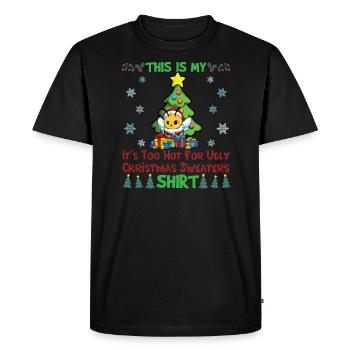 This Is My It's Too Hot For Ugly Christmas Sweater - Men's Premium Organic T-Shirt - black - Front - Nico (187cm)