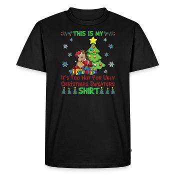 This Is My It's Too Hot For Ugly Christmas Sweater - Men's Premium Organic T-Shirt - black - Front - Nico (187cm)